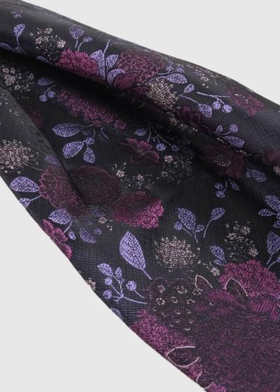 Violeta kaklasaite ar ziedu rakstu  - back