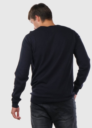 Ettore Lielo izmēru tumši zils džemperis ar apļveida izgriezumu - back