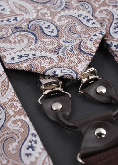 Komplekts bikšturi un kaklasaite ar rakstu  - back