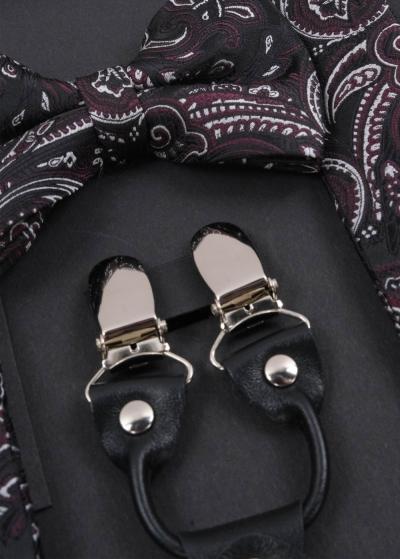 Komplekts bikšturi un kaklasaite ar rakstu  - back