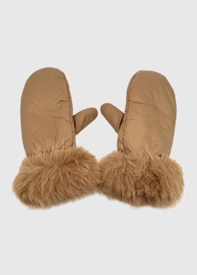 Madi bēši cimdi ar kažokādas iešuvumiem - back