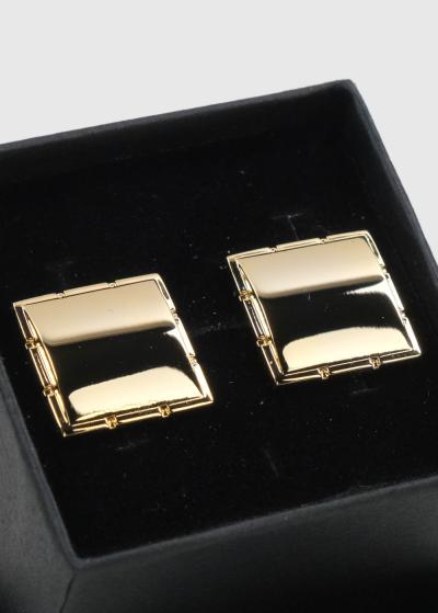 Zelta krāsas vīriešu aproču pogas - back