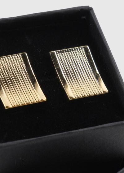 Zelta krāsas vīriešu aproču pogas - back