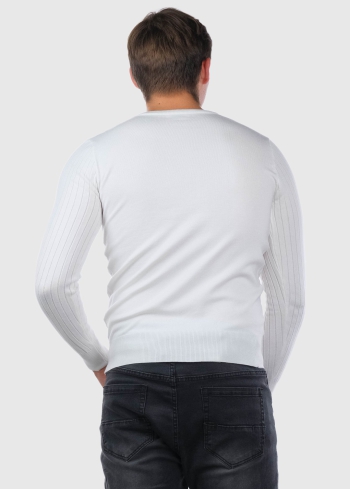 Federico balts vīriešu džemperis ar faktūru - back