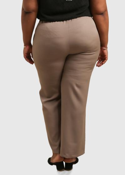 Aisha Lielo izmēru tumši bēšas bikses - back