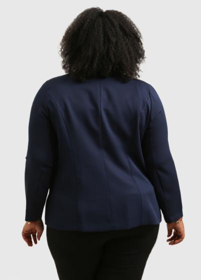 Arsinoуа Lielo izmēru tumši zila sieviešu žakete - back