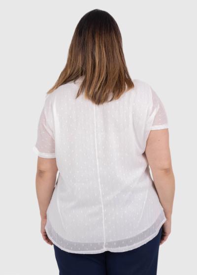 Adena Lielo izmēru balta blūze - back