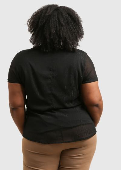 Adena Lielo izmēru melna blūze - back