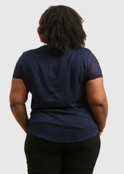 Adena Lielo izmēru tumši zila blūze - back