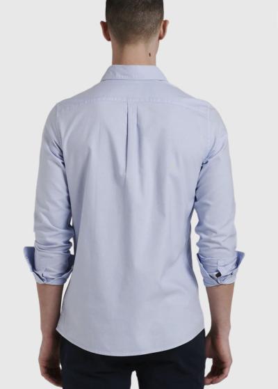 Astin gaiši zils pieguļošais krekls - back