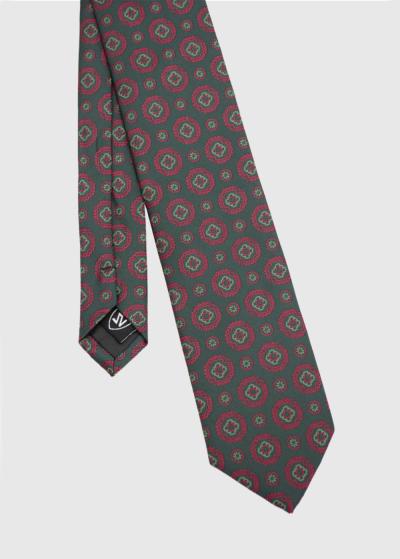 Arval zaļa kaklasaite ar rakstu  - back