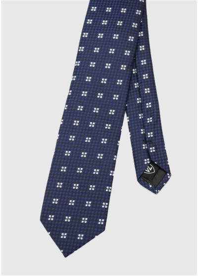 Ander zila kaklasaite ar rakstu  - back