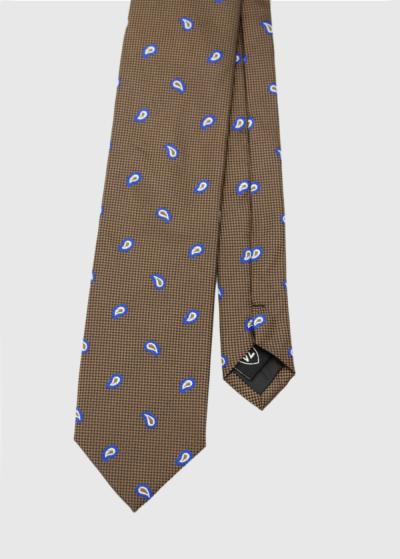 Alakai gaiši brūna vīriešu kaklasaite ar rakstu  - back