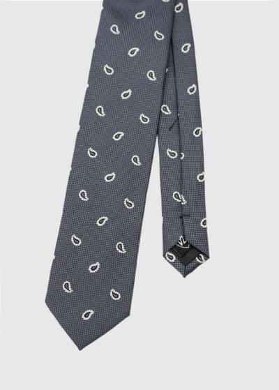 Alakai pelēka vīriešu kaklasaite ar rakstu  - back