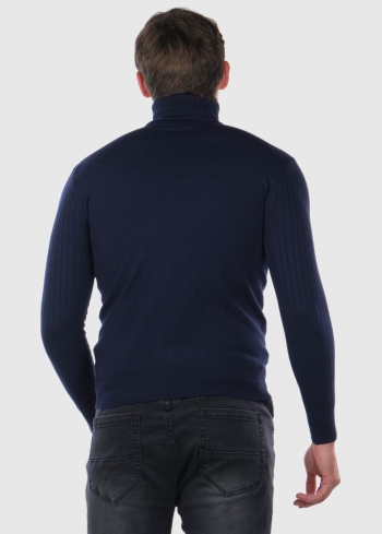 Colombano tumši zila vīriešu silta bītlene - back