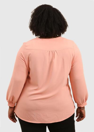 Jolanda Lielo izmēru rozā blūze - back