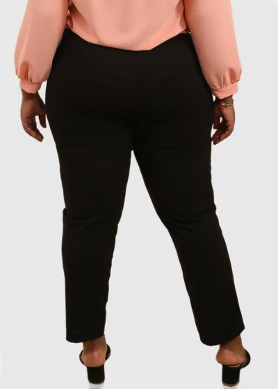 Arona Lielo izmēru melnas bikses ar kabatām - back
