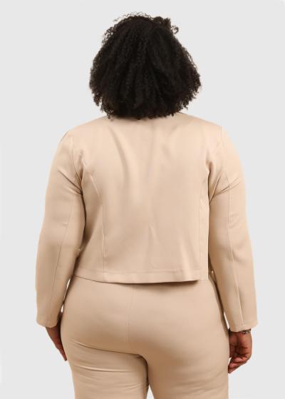 Audrina Lielo izmēru bēša saīsināta žakete - back