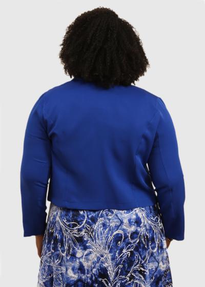 Audrina Lielo izmēru zila saīsināta žakete - back