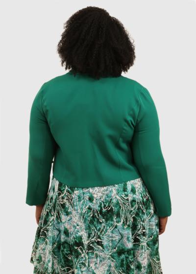 Audrina Lielo izmēru zaļa saīsināta žakete - back