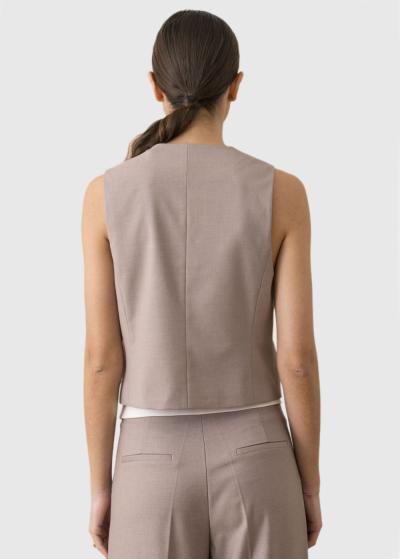 Alima gaiši brūna sieviešu veste - back