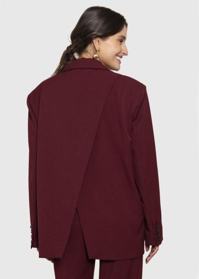 Arika bordo brīva piegriezuma žakete - back