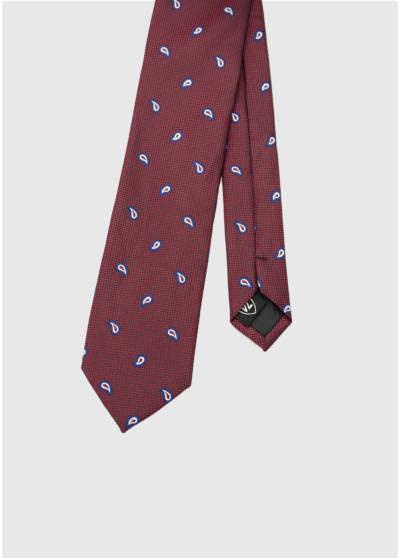 Alakai bordo vīriešu kaklasaite ar rakstu  - back