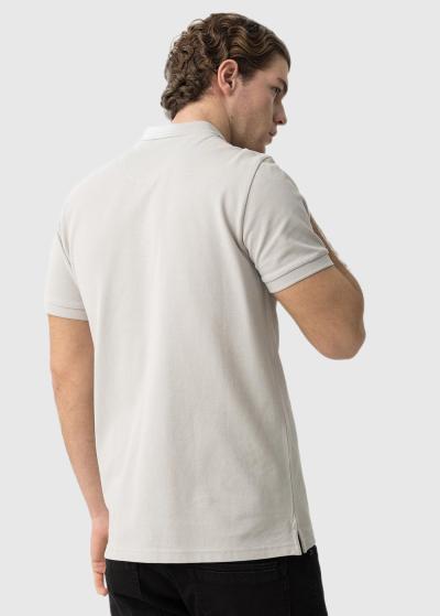 Pelēks vīriešu polo krekls - back