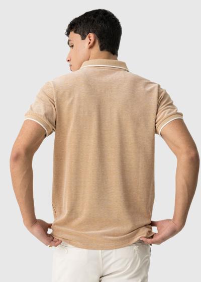 Bēšs vīriešu polo krekls - back