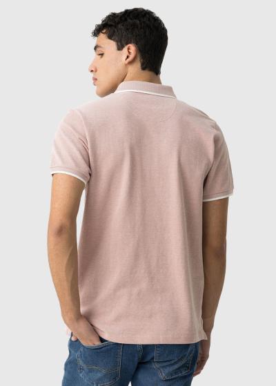 Gaiši oranža vīriešu polo krekls - back