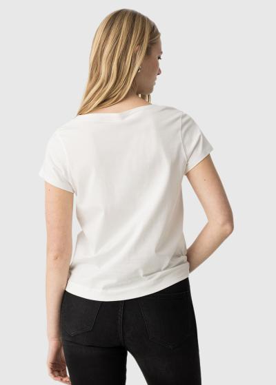 Balts t-krekls ar uzrakstiem - back