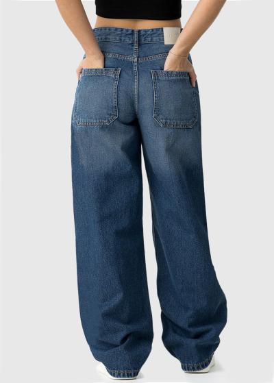 Zili sieviešu džinsi - back