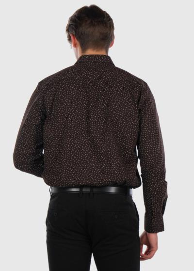 Tumši brūns pieguļošais krekls ar rakstu - back