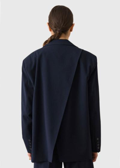 Andreina tumši zila brīva piegriezuma žakete - back