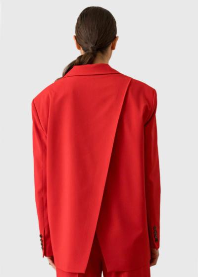 Andreina sarkana brīva piegriezuma žakete - back