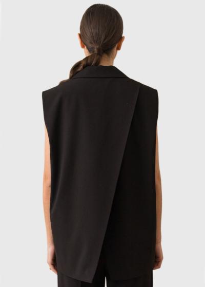 Audrey melna brīva piegriezuma veste - back