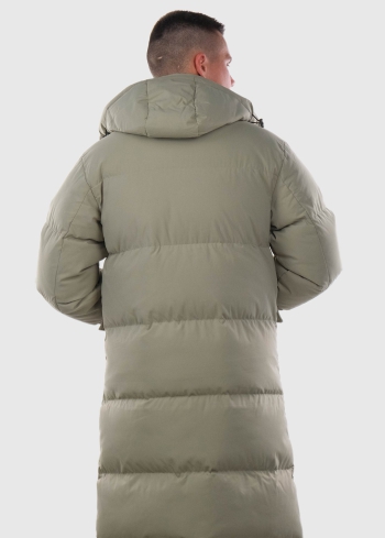 Cecilio gaiši bēša vīriešu pagarināta jaka - back