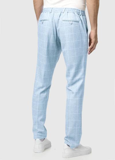 Tomer zilas vīriešu rūtainas bikses - back