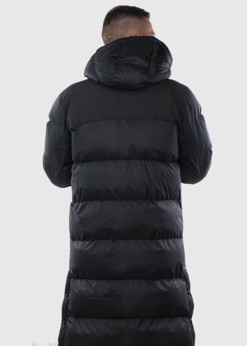 Saturnino melna vīriešu silta jaka ar kapuci - back