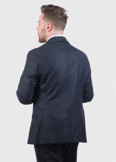 Teri tumši zils pieguļošais uzvalks ar vilnu - back