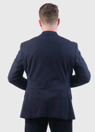 Tedric tumši zila vīriešu žakete - back