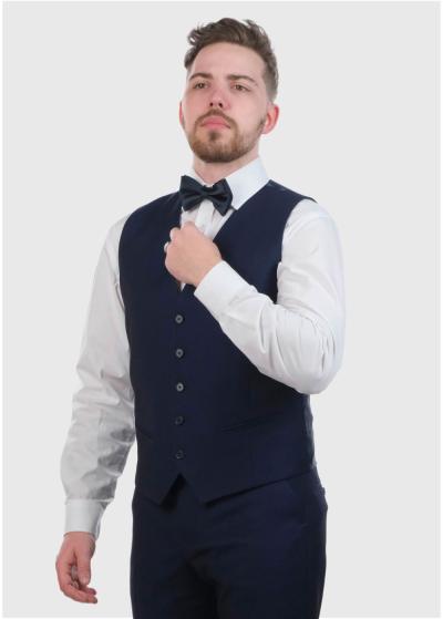 Taemin tumši zila vīriešu klasiska veste - back