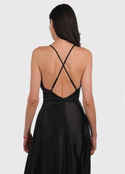 Ardina melna vakarkleita ar atvērtu muguru  - back