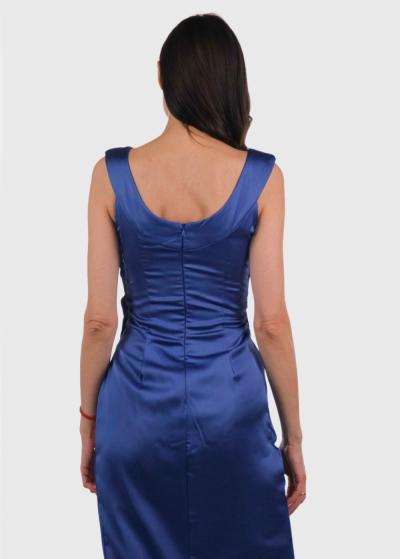 Zeliha zila pieguļoša vakarkleita - back