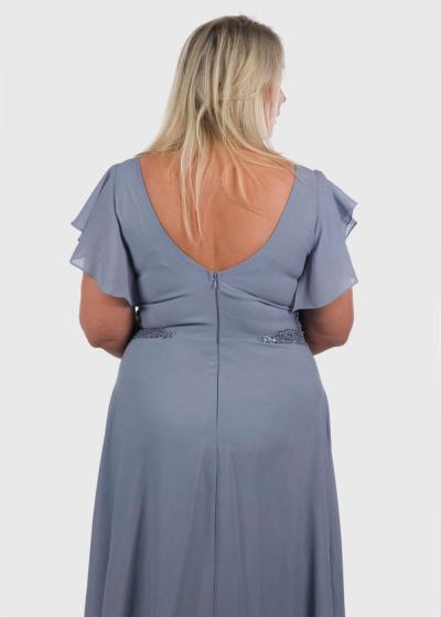 Dominika Lielo izmēru gaiši zila gara vakarkleita - back