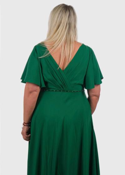 Aminta Lielo izmēru zaļa gara vakarkleita - back