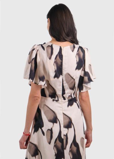 Alora bēša gara kleita ar printu  - back