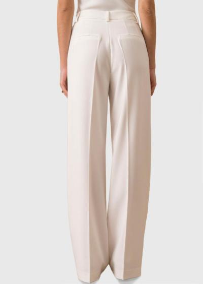 Auriana baltas sieviešu platas bikses - back