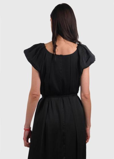 Ann melna gara kleita ar jostu  - back