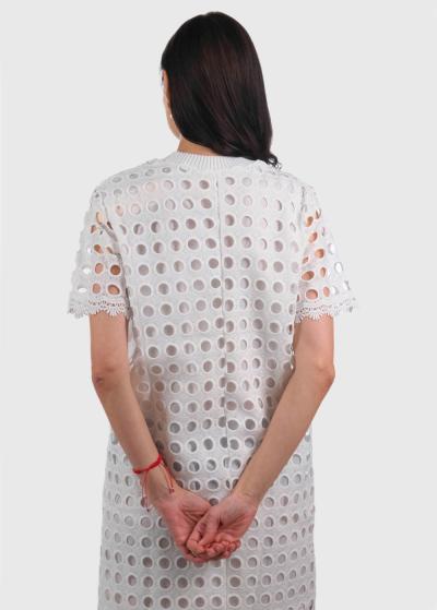 Amel balta kleita ar īsām piedurknēm - back